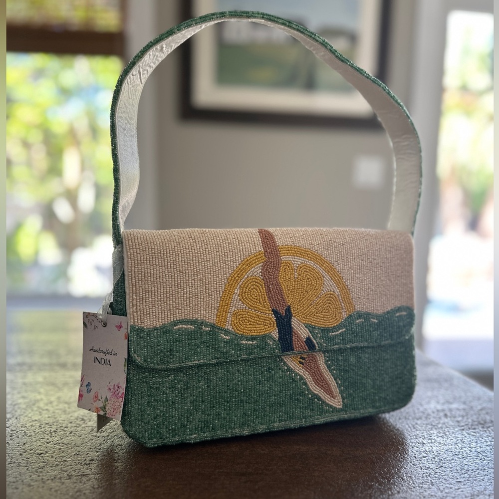 Beaded bag with diver and lemon 🍋